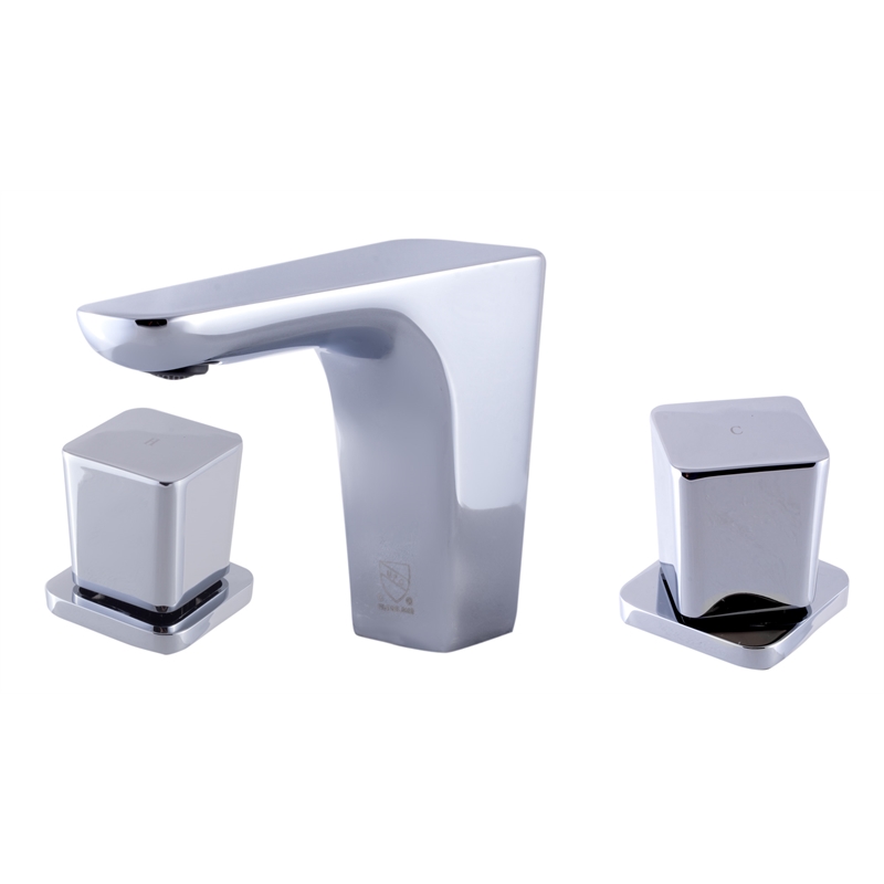Pemberly Row Polished Chrome Widespread Modern Bathroom Faucet
