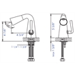 Pemberly Row Brushed Nickel Single Hole Cone Waterfall Bathroom Faucet