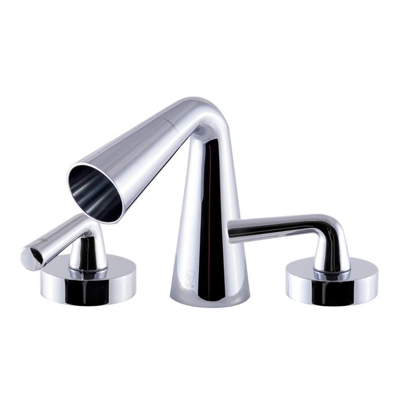 Pemberly Row Polished Chrome Widespread Cone Waterfall Bathroom Faucet