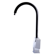 Pemberly Row Polished Chrome Gooseneck Single Hole Bathroom Faucet
