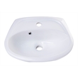 Pemberly Row White Small Porcelain Wall Mount Basin with Overflow