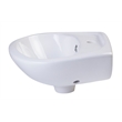 Pemberly Row White Small Porcelain Wall Mount Basin with Overflow