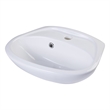 Pemberly Row White Small Porcelain Wall Mount Basin with Overflow