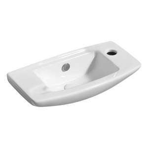 Pemberly Row White 20&quot Small Wall Mounted Ceramic Sink with Faucet Hole