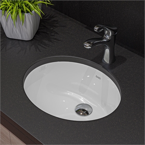 Pemberly Row White Ceramic 18&quotx15&quot Undermount Oval Bathroom Sink
