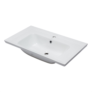 Pemberly Row Contemporary White Ceramic 32&quotx19&quot Rectangular Drop In Sink