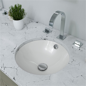 Pemberly Row Contemporary White 17&quot Round Undermount Ceramic Sink