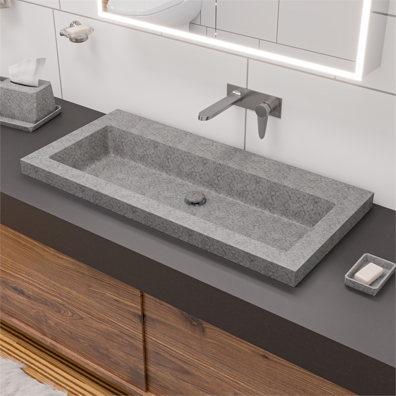 Pemberly Row Brushed Nickel Wall Mounted Modern Bathroom Faucet
