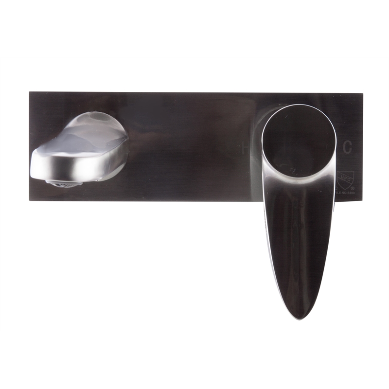 Pemberly Row Brushed Nickel Wall Mounted Modern Bathroom Faucet