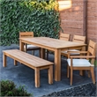 Pemberly Row Teak Outdoor Dining Table 80