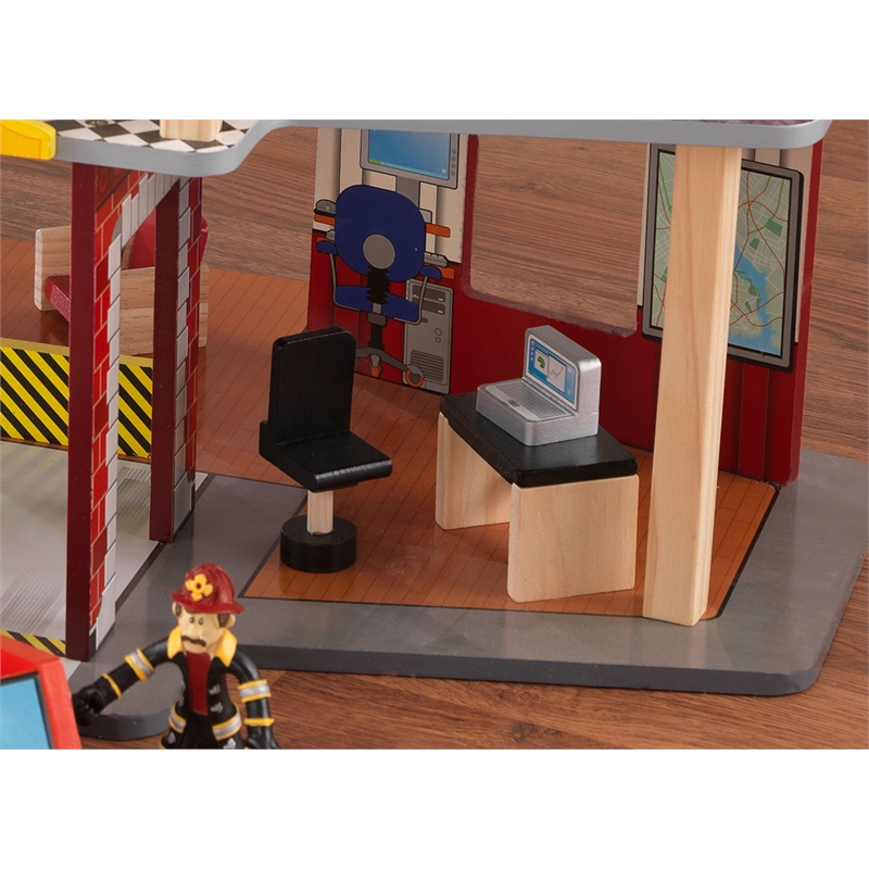 Pemberly Row Contemporary Firefighter Wood Deluxe Fire Rescue Set