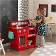 Pemberly Row Contemporary Wood Classic Play Kitchen in Pink Finish