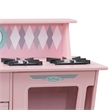 Pemberly Row Contemporary Wood Classic Play Kitchen in Pink Finish