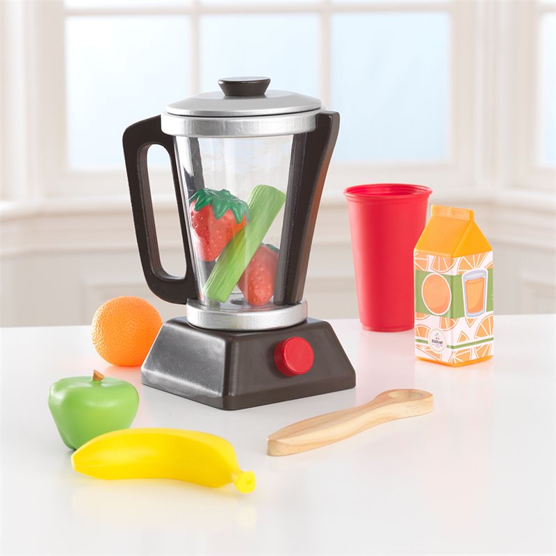 Pemberly Row Contemporary Wood Smoothie Play Set in Espresso