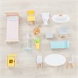 Pemberly Row Magic Lights & Sounds 18 Piece Dollhouse with Easy Assembly