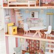 Pemberly Row Magic Lights & Sounds 18 Piece Dollhouse with Easy Assembly