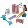 Pemberly Row 8 Piece Wooden Plastic Home Gym Dollhouse Accessory Pack