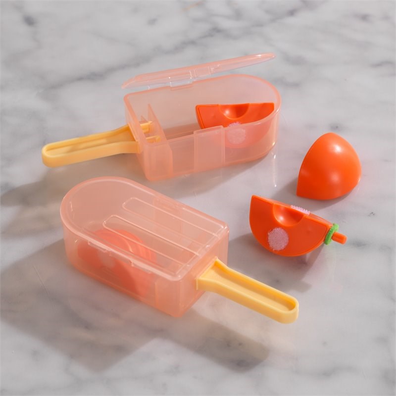 Pemberly Row 20 Piece Wooden Plastic Peach Popsicles Play Set