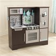 Pemberly Row Wooden Plastic Culinary Play Kitchen in Espresso