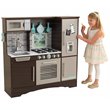 Pemberly Row Wooden Plastic Culinary Play Kitchen in Espresso