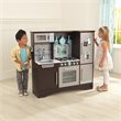 Pemberly Row Wooden Plastic Culinary Play Kitchen in Espresso