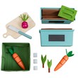 Pemberly Row Garden Gourmet 13 Piece Play Kitchen with Easy Assembly