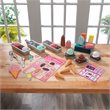 Pemberly Row 42 Piece Wooden Plastic Ice Cream Shop Play Pack