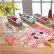 Pemberly Row 42 Piece Wooden Plastic Ice Cream Shop Play Pack