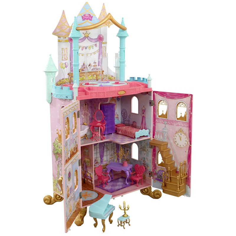Pemberly Row Disney Princess 20 Piece Dance & Dream Dollhouse