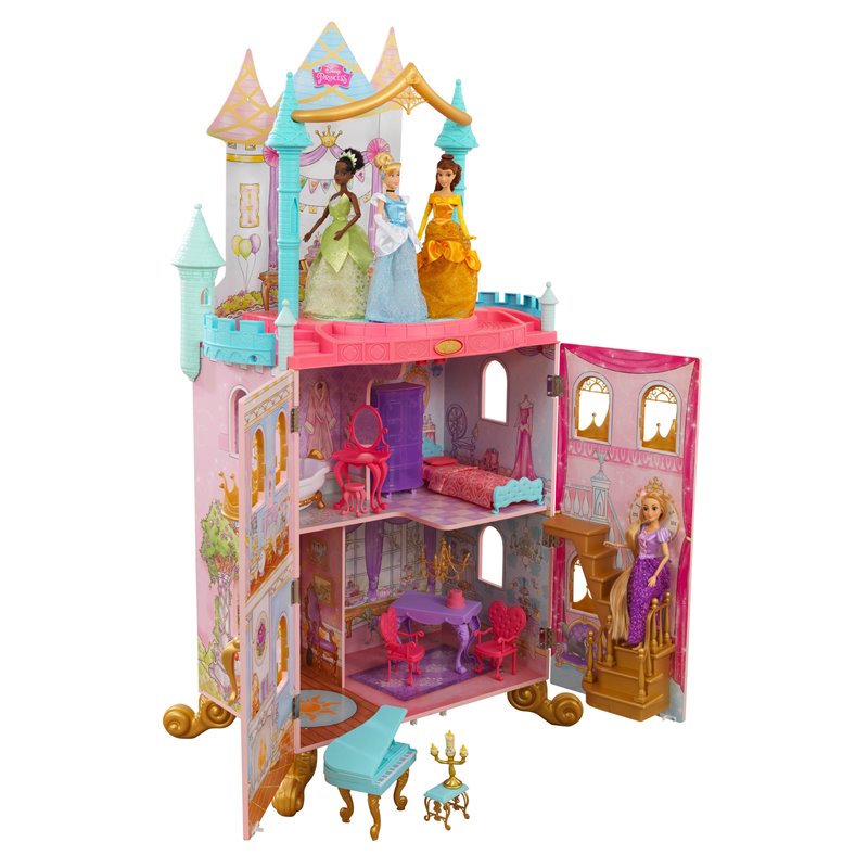 Pemberly Row Disney Princess 20 Piece Dance & Dream Dollhouse