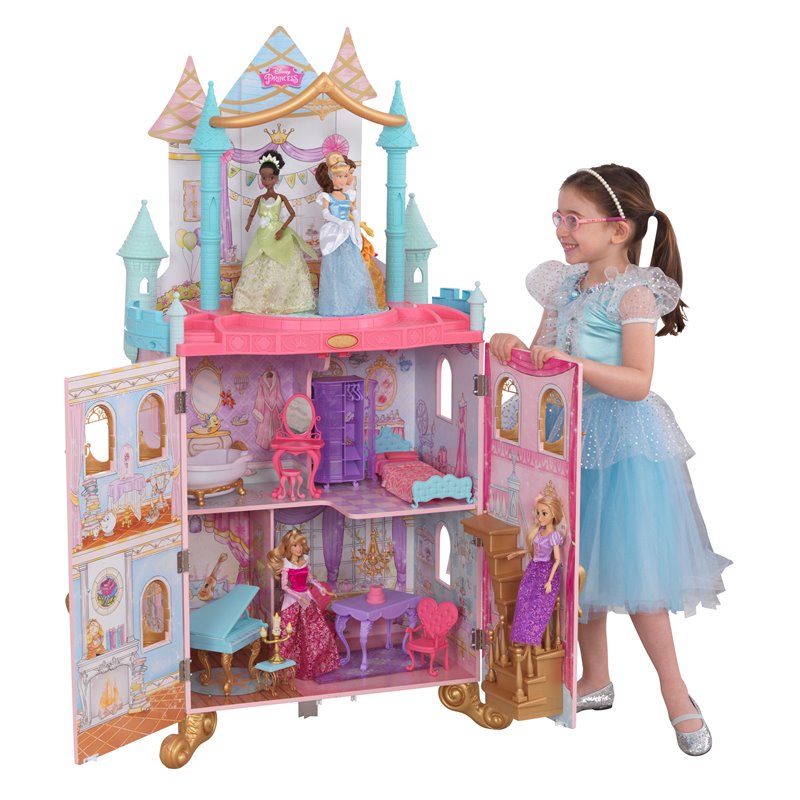 Pemberly Row Disney Princess 20 Piece Dance & Dream Dollhouse