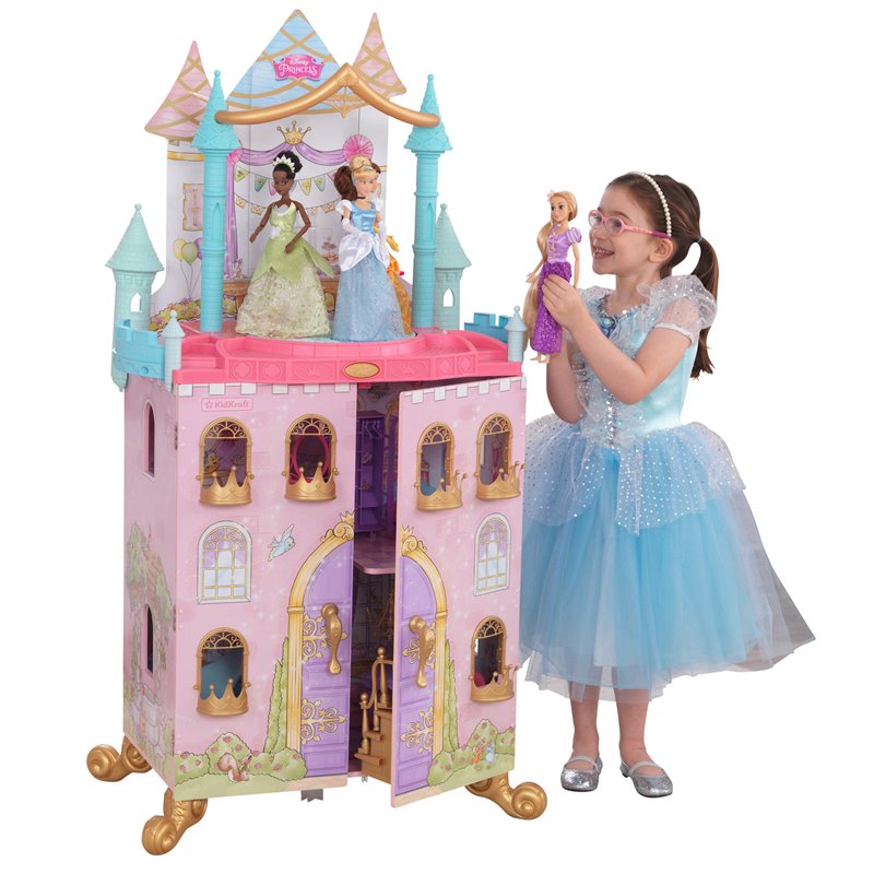 Pemberly Row Disney Princess 20 Piece Dance & Dream Dollhouse