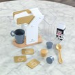 Pemberly Row Modern 11 Piece Solid Wood Plastic Coffee Play Set