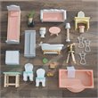 Pemberly Row Modern 24 Piece Wooden Dollhouse with Easy Assembly
