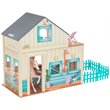 Pemberly Row 24 Piece Multicolored Wooden Plastic Horse Stable
