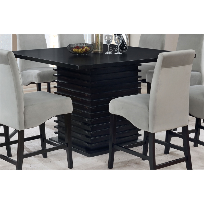 Pemberly Row Square 54-inch Counter Height Dining Table Black