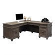 Pemberly Row Wood L-Desk & Return Writing Table Office Desk Gray