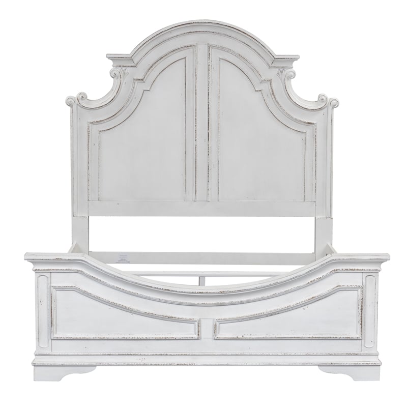 Pemberly Row Contemporary Magnolia Manor White Queen Panel Bed