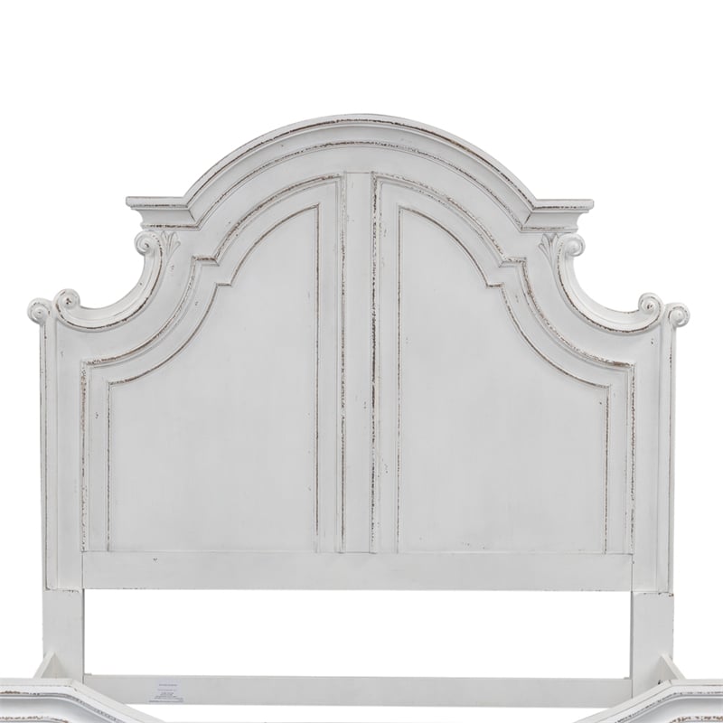 Pemberly Row Contemporary Magnolia Manor White Queen Panel Bed