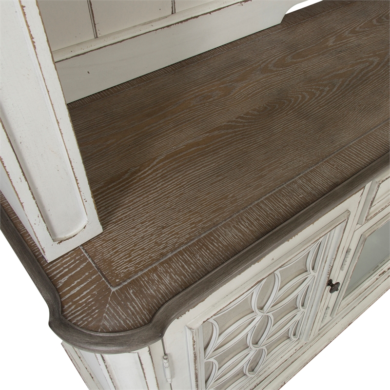 Pemberly Row Contemporary Magnolia Manor White Entertainment Center