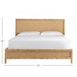Pemberly Row Contemporary Long Key Rattan Panel Bed King in Brown Finish