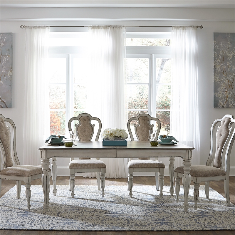 Pemberly Row Contemporary Magnolia Manor Long Rectangular Leg Table