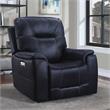Pemberly Row Contemporary Ocean Blue Faux Leather Power Media Recliner