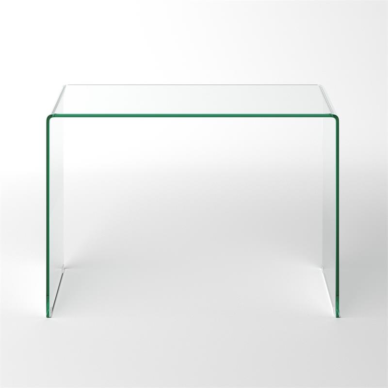 Pemberley Row Tempered Glass Clear Computer Desk Rectangular Minimalist