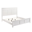 Pemberly Row Contemporary Solid Wood Queen Bed in White Finish