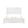 Pemberly Row Contemporary Solid Wood Queen Bed in White Finish