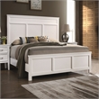 Pemberly Row Contemporary Solid Wood Queen Bed in White Finish
