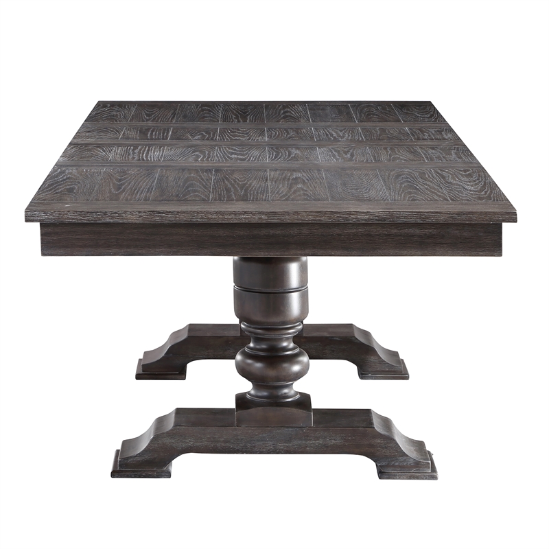 Pemberly Row Contemporary Wood Washed Espresso Finish Dining Table