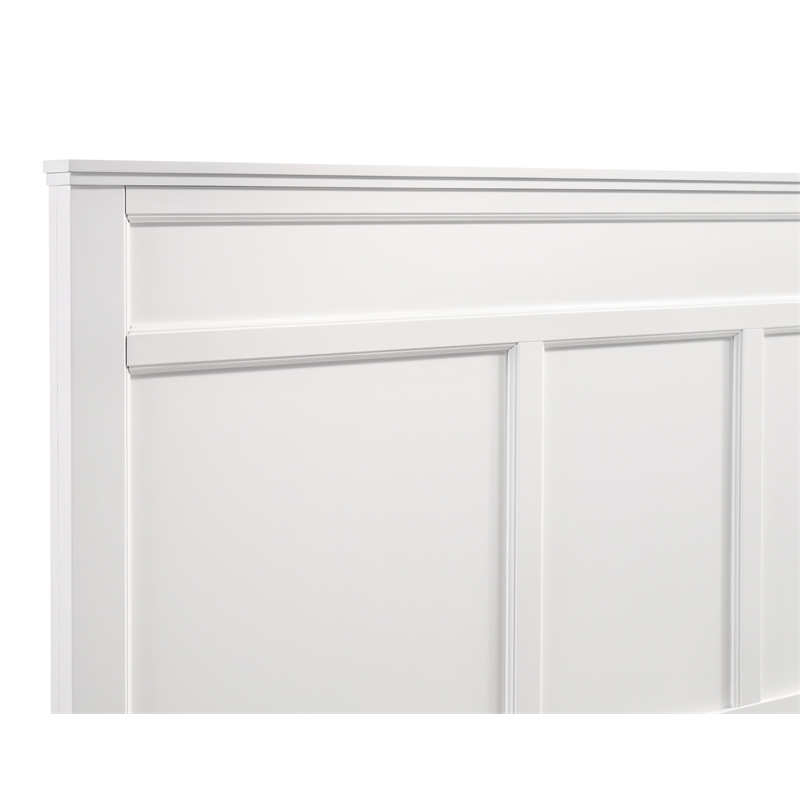 Pemberly Row Contemporary Rubberwood & Veneer King Bed in White