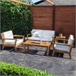 Pemberly Row Modern Solid Teak Outdoor 18